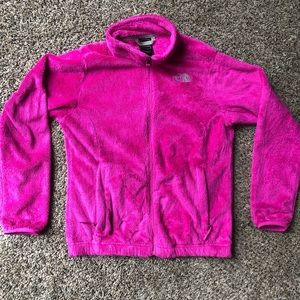 North Face Girls Large Pink Fuzzy Osito Jacket